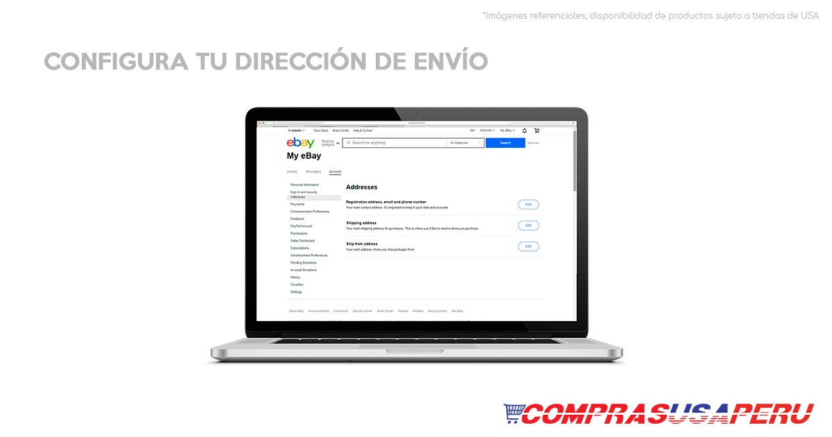 COMPRASUSAPERU COMPRAENEBAY REGISTRO CONFIGURACION